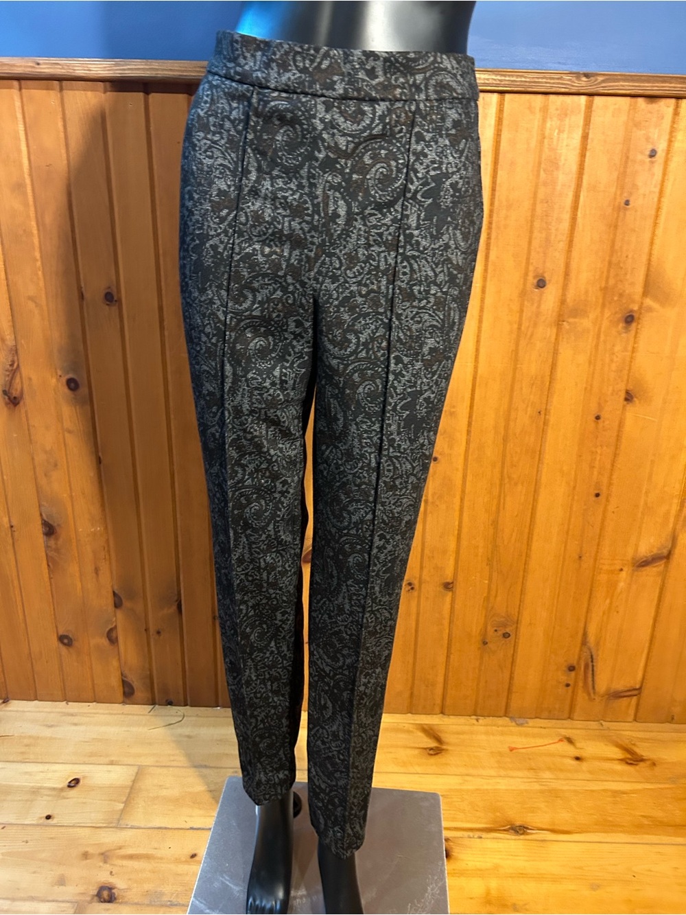 Like new. Slim Paisley Dress Pants - Black & Gray